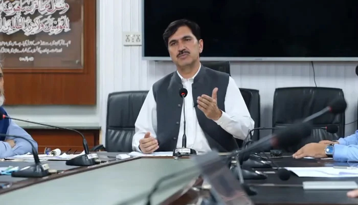 KP Secretary for Health Mahmood Aslam Wazir speaks in this still taken from a video released on October 25, 2023. — Facebook/Health Department, KP