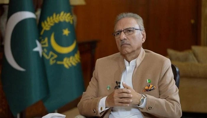 President Arif Alvi pictured during his interview. — Courtesy BBC Urdu website