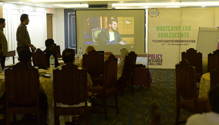 This image shows participants looking toward a screen during a four-day Policy Research Challenge Bootcamp in Islamabad conducted by UNICEF, UNDP, UNFPA and others on November 26, 2023. — Facebook