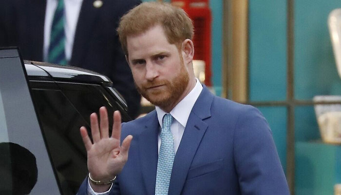 Britains Prince Harry leaves after attending the annual Commonwealth Service at Westminster Abbey in London on March 9, 2020. —AFP