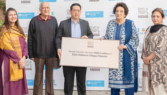 Jason Avanceña, CEO, Nestlé Pakistan extended corporate contribution worth PKR 5 million to support SOS Children’s Village on Dec 1, 2023. —Facebook/BroadcastRepublic