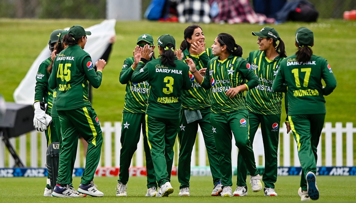Pakistan women’s cricket team can be seen celebrating in this image during a match against New Zealand on December 3, 2023. — X/@TheRealPCB_Live
