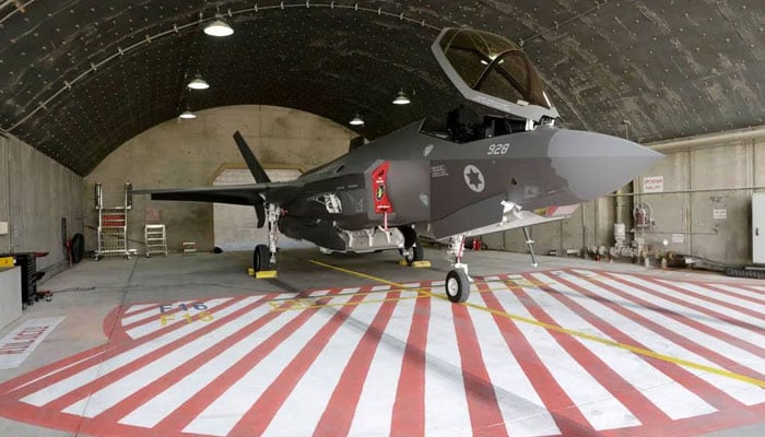 An Israeli F-35 fighter jet is seen in a hangar during a multinational aerial exercise.—AFP/File