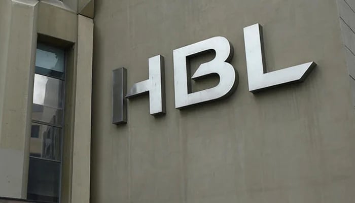 his photo shows the logo of Habib Bank Limited (HBL) on the side of its building in Karachi. — AFP/File