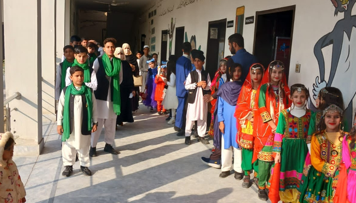 Students can be seen wearing different attire on the occasion to mark the International Day of Persons with Disabilities on December 5, 2023 in Mardan. — Facebook/Special Education Complex Mardan