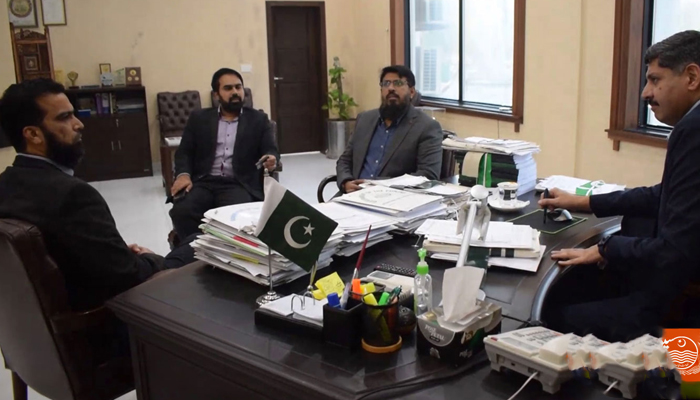 Officials meeting with the DG Sports Punjab Dr Asif Tufail ahead of the inauguration of the first ever Sports Medicine Clinic on December 7, 2023. — Facebook/Sports Board Punjab