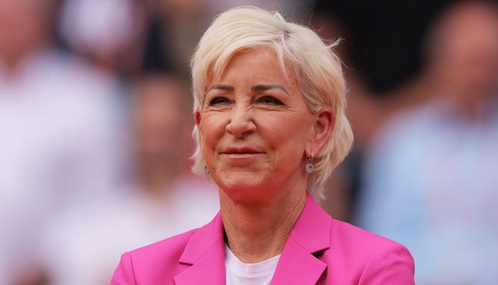 Former US tennis player Chris Evert looks on as she attends the podium ceremony after the womens singles final match on day fourteen of the Roland-Garros Open tennis tournament at the Court Philippe-Chatrier in Paris on June 10, 2023. — AFP