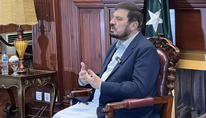 Governor Ghulam Ali speaks during an interview with a private TV channel on December 9, 2023. — Facebook/Haji Ghulam Ali Governor Khyber Pakhtunkhwa