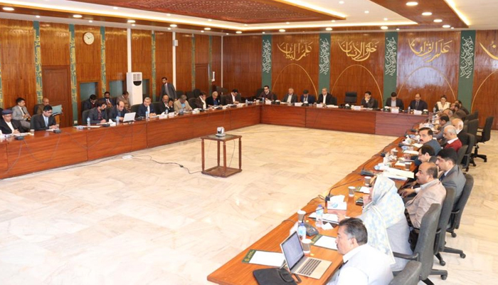 This image shows the Planning Commission’s Central Development Working Party in session on December 12, 2023. — X/@PlanComPakistan