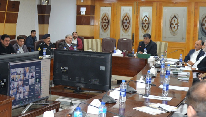 Chief Secretary Nadeem Aslam Chaudhary of KP chairs a meeting of the Secretaries Committee on December 13, 2023. — Facebook/Chief Secretary Khyber Pakhtunkhwa