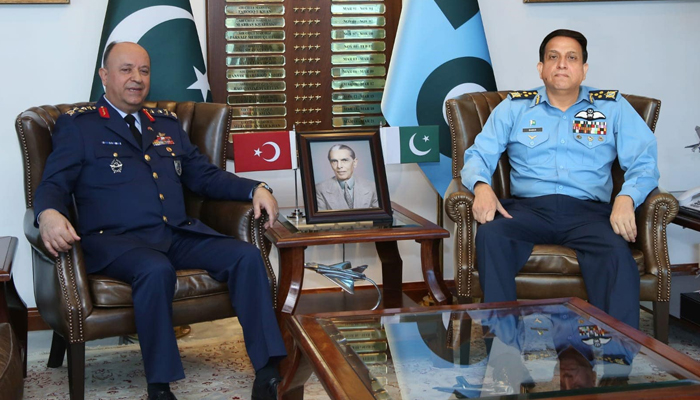 General Ìsmail Güneykaya, Combat Commander Turkish Air Force, while meeting with the Chief of the Air Staff Air Chief Marshal Zaheer Ahmed Baber Sidhu on December 13, 2023 in Islamabad. — Facebook/Pakistan Air Force