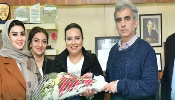 Three female doctors from Azerbaijan (Baku) visited the office of Principal PGMI/Ameer Uddin Medical College Prof Al-Fareed Zafar on Dec 16, 2023. — Pakistan Times