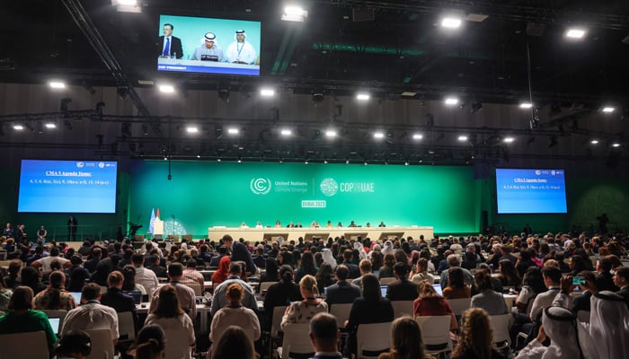 Participants attend a COP28 plenary session at the United Nations climate summit in Dubai on December 13, 2023. — AFP