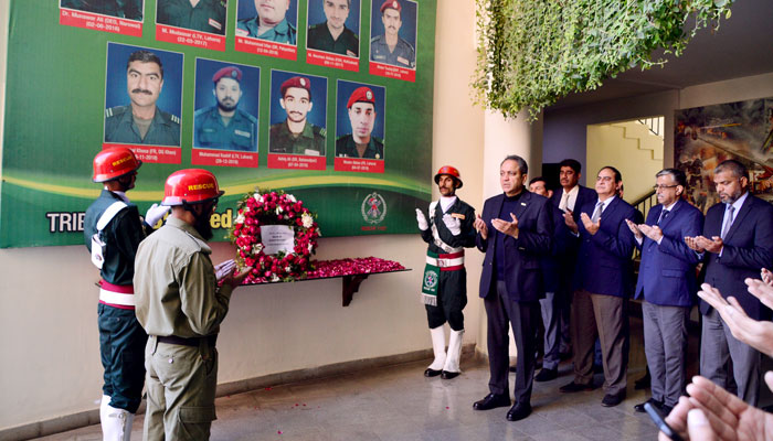 Secretary of Emergency Services Department, Dr Rizwan Naseer during a ceremony on the occasion of Rescuers Shuhada Day on December 20, 2023. — Facebook/Punjab Emergency Service Department