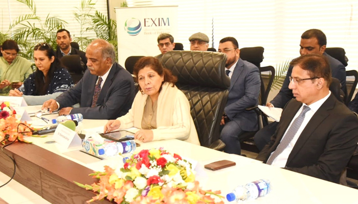 Caretaker Minister for Finance, Revenue, and Economic Affairs Dr Shamshad Akhtar on the occasion of the opening of Pakistan’s Export-Import Bank (EXIM) on December 21, 2023. X/@Financegovpk