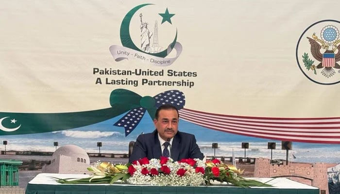 Chief of Army Staff (COAS) General Asim Munir speaks during the dinner reception hosted by the Pakistan Embassy in Washington last week. — ISPR