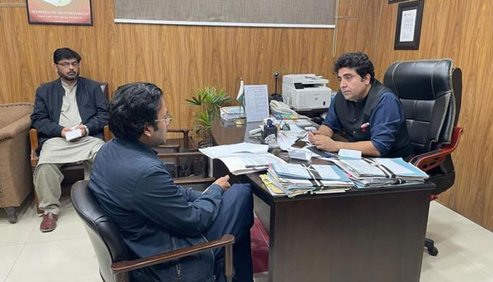 Pakistan Public Works Department (PWD) representatives are seen in a meeting to review the progress of development projects. — Facebook/DhoIslamabad