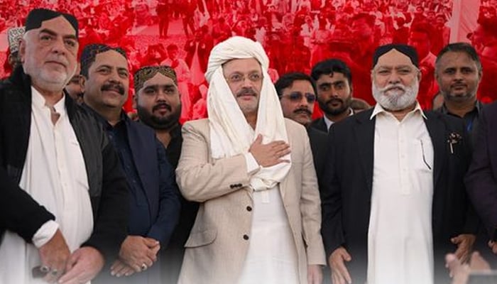 Former provincial minister and Sindh Memon Ittehad Chairman Sharjeel Inam Memon can be seen in this image on December 29, 2023.—Facebook/Sharjeel Inam Memon
