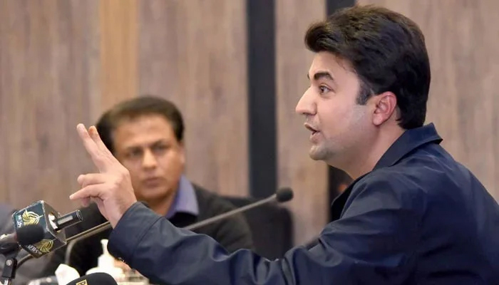 PTI leader and former minister of communications Murad Saeed addresses a press conference in Islamabad. — PID