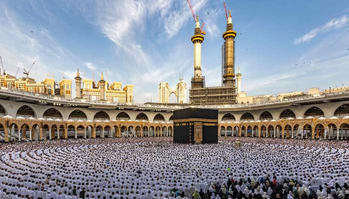 Worshippers pray around the Khana-e-Kaaba at the Grand Mosque in Makkah on the first day of Eid ul Fitr, which marks the end of the holy fasting month of Ramadan, on April 21, 2023. — AFP