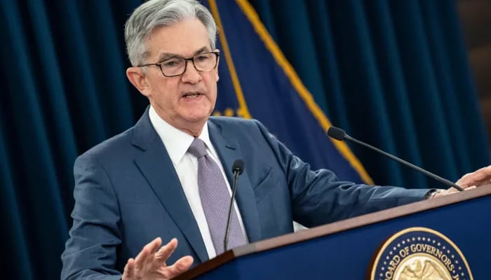 US Federal Reserve Chairman Jerome Powell gives a press briefing in Washington, DC. — AFP