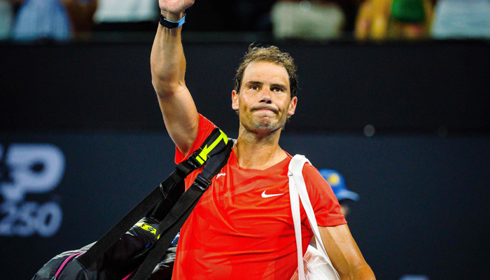 Spains Rafael Nadal reacts as he leaves the court after his loss against Australias Jordan Thompson at their mens singles match during the Brisbane International tennis tournament in Brisbane on January 5, 2024. — AFP