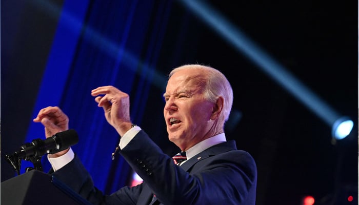 US President Joe Biden speaks at Montgomery County Community College in Blue Bell, Pennsylvania, on January 5, 2024. — AFP