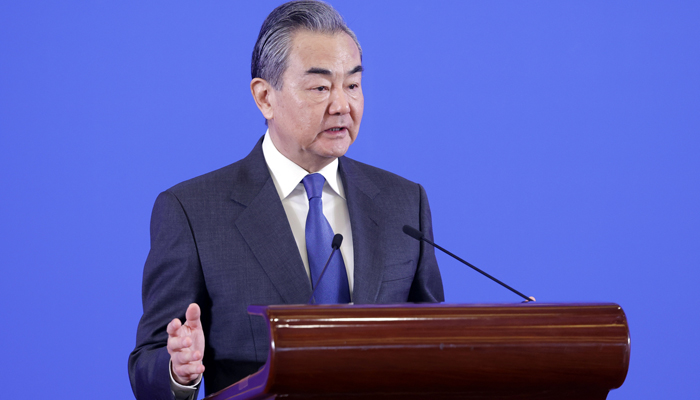 China´s foreign minister Wang Yi while speaking at the Symposium on the International Situation and China’s Foreign Relations on January 9, 2024. — X/@SpokespersonCHN