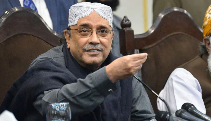 Former president Asif Ali Zardari speaks during a press conference. — AFP/File