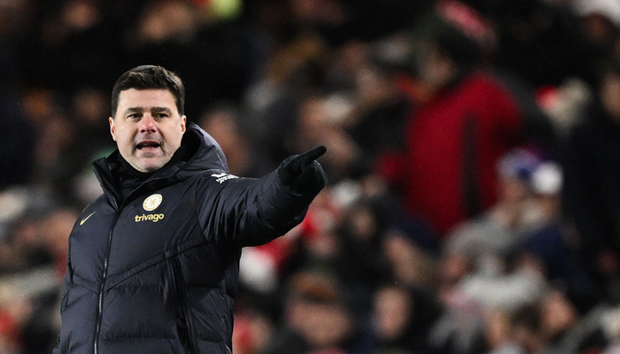 Chelseas Argentinian head coach Mauricio Pochettino during the English League Cup first-leg semi-final football match between Middlesbrough and Chelsea at the Riverside Stadium in Middlesbrough, England on January 9, 2024. — AFP