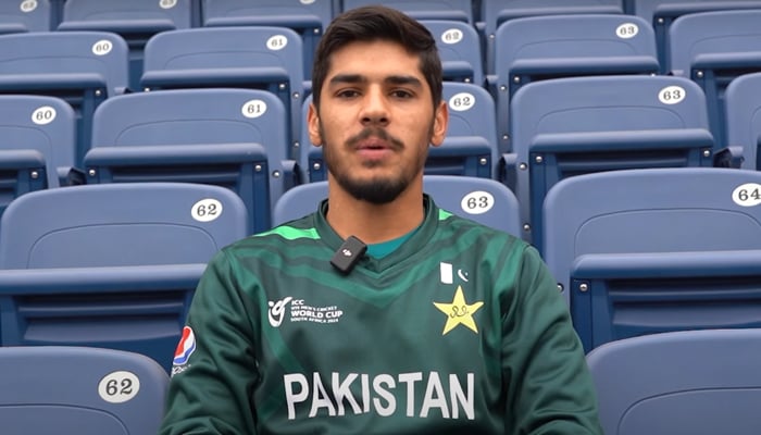 Promising left-handed opener Shahzaib Khan during the interview on January 15, 2024. — YouTube/Pakistan Cricket