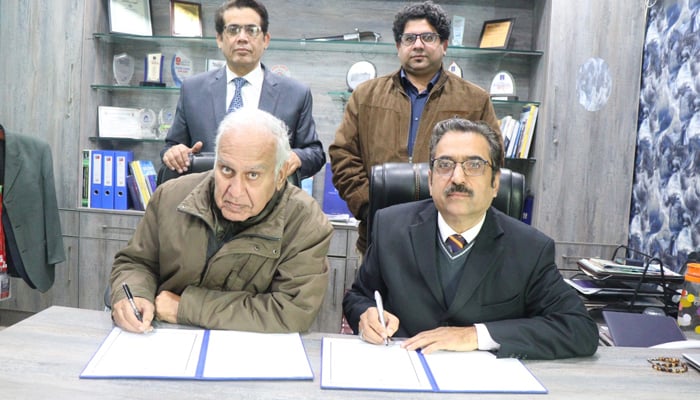 Lahore Journalist Association Delegation signing during a special MoU signing ceremony was organized here at Minhaj University Lahore campus at Township on January 18, 2024. — Facebook/Minhaj University Lahore