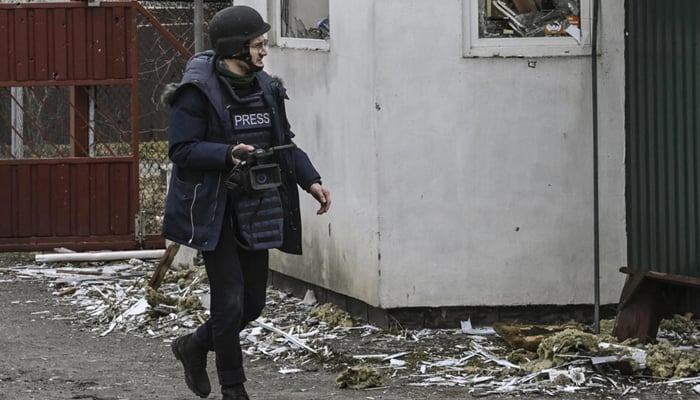This image shows an AFP journalist in Ukraine. —  AFP/File