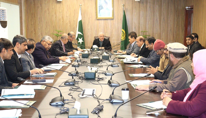 Federal Minister of Planning Development & Special Initiatives, Muhammad Sami Saeed chairs a meeting in Islamabad on January 16, 2024. — X/@PlanComPakistan