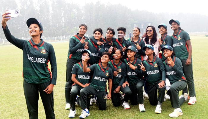 Bangladesh Womens Under-19 Cricket Team celebrates their win against Pakistan Womens Under-19 on January 27, 2024. — Facebook/Bangladesh Cricket: The Tigers.