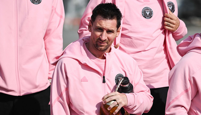 Lionel Messi arrives at Hong Kong International Airport with his US Inter Miami CF team on February 2, 2024