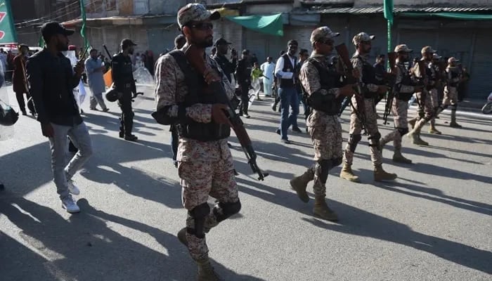 This image shows Sindh Rangers personel. — AFP/File