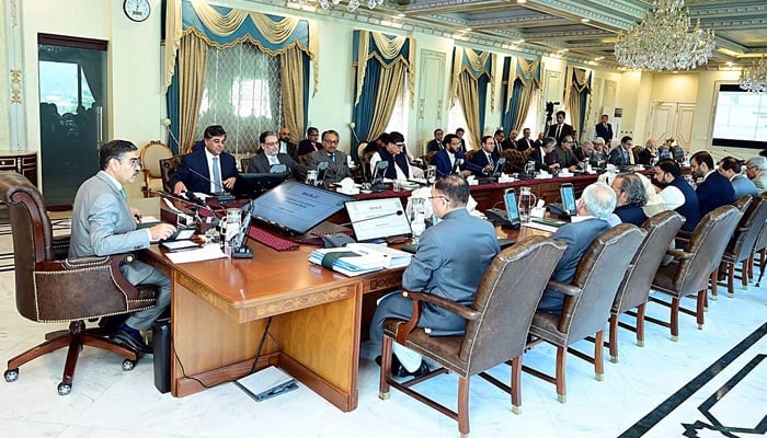 Caretaker Prime Minister Anwaar-ul-Haq Kakar chairs a meeting of the Caretaker Federal Cabinet on October 30, 2023. — APP