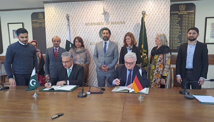 Officials from Germany and Pakistan during a signing ceremony of the development cooperation projects totaling 45 million euros on February 7, 2024. — Facebook/German Embassy Islamabad