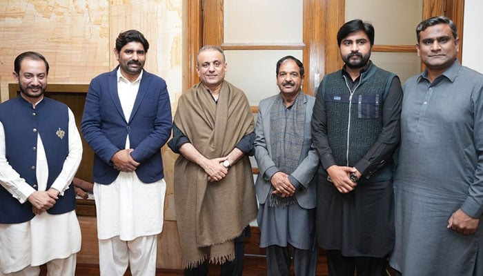 Istehkam-e-Pakistan Party (IPP) President Abdul Aleem and winning party members take possession After victory in the National and Provincial Assembly elections on February 9, 2024. —Facebook/Abdul Aleem Khan