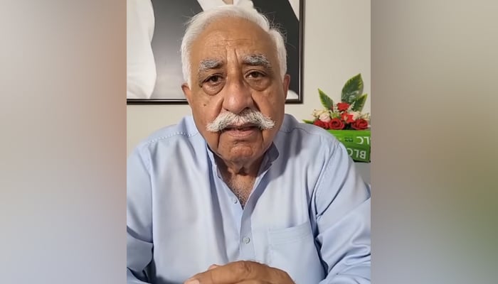 Grand Democratic Alliance candidate Irfanullah Khan Marwat speaks in a video interview in this still on February 11, 2024. — Facebook/Irfan Ullah Khan Marwat official