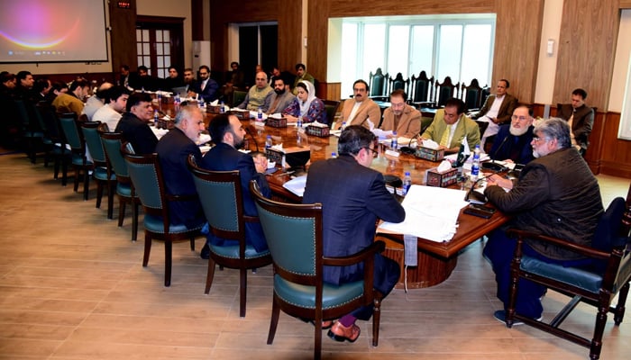 The caretaker federal cabinet session is being chaired by the interim CM of Balochistan Mir Ali Mardan Khan Domki on January 8, 2024. — Facebook/Directorate of Public Relations Balochistan