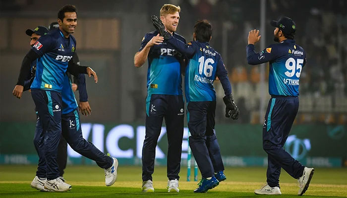 Multan Sultans players celebrate the wicket during the match against Islamabad United at Pakistan Super League (PSL) 9 on February 20, 2024. — PCB