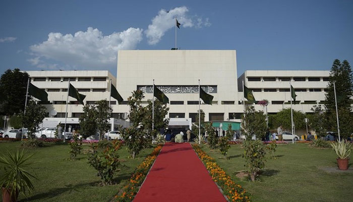 A general view of Parliament House building in Islamabad on April 27, 2018. (AAMIR QURESHI/AFP)
