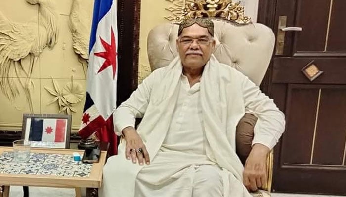 Sindh Taraqi Pasand Party (STP) Chairman Dr Qadir Magsi can be seen in this image. — Facebook/Sindh Taraqi Pasand Party