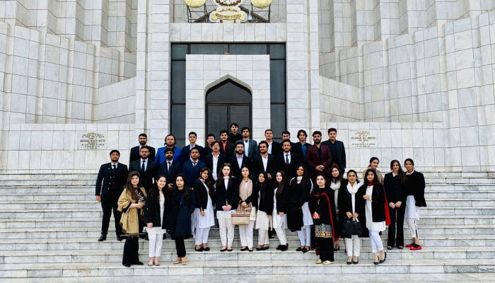 Law students are photographed at the Supreme Court. — Facebook/Islamabad School of Law