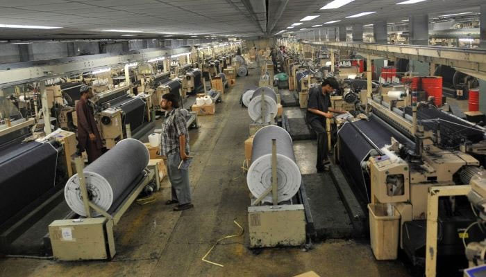 Inside view of a textile mill in Pakistan. — AFP File
