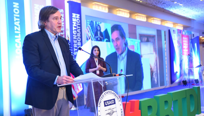 US Embassy Deputy Chief of Mission Andrew Schofer speaks at the closing ceremony on February 29, 2024. — Facebook/USAID Pakistan