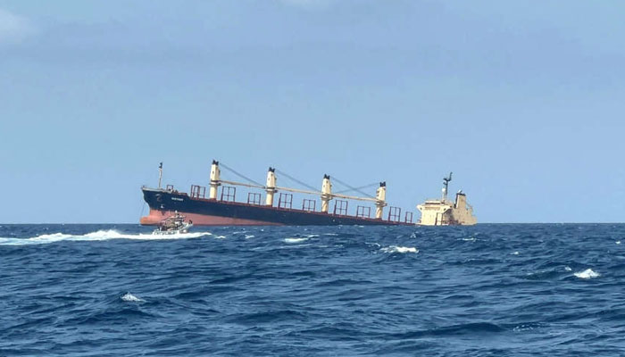 This image shows the Rubymar cargo ship in the Red Sea. — AFP/File