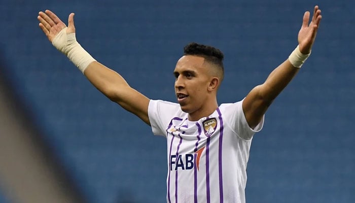 Moroccan Footballer Soufiane Rahimi gestures during a match. — AFP/File